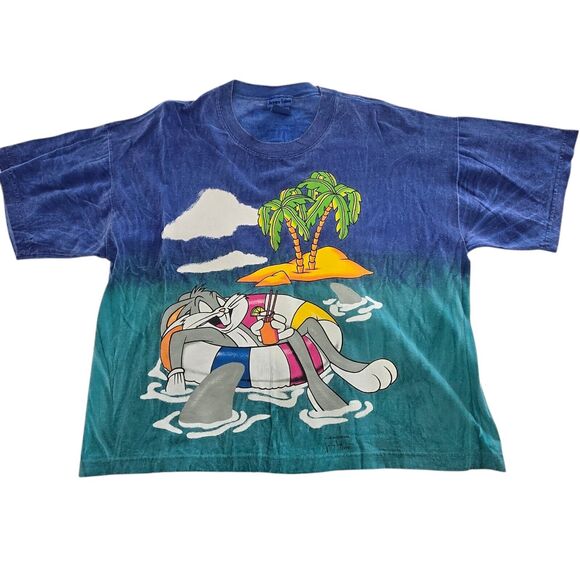 Vintage Jerry Leigh Bugs Bunny T Shirt Large 90’s Top Tie Dye Beach Looney Tunes - Picture 1 of 6
